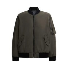 Coach Reversible Ma 1 Jacket In Recycled Polyester Olive-Charcoal Signature