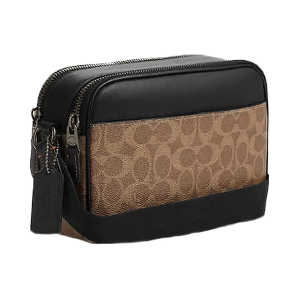 Coach Graham Crossbody Bag In Signature Canvas Signature Canvas-Qb-Tan-Black
