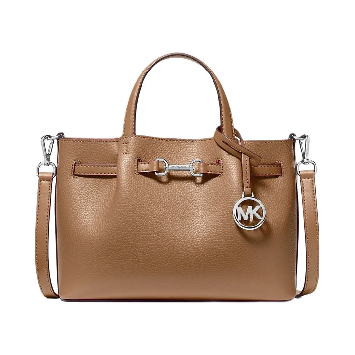 Michael Kors Carson Small Pebbled Leather Satchel Driftwood
