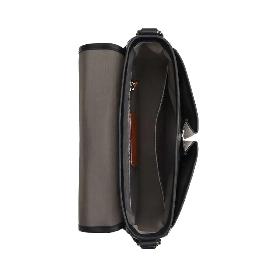 Coach Sprint Map Bag 25 In Colorblock Signature Canvas Signature Canvas-Gunmetal-Chalk-Black
