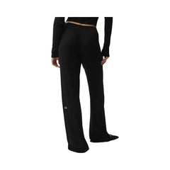 Alo Women's Sweater Knit Mid-Rise Unwind Wide Leg Pant - Black
