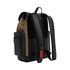 Coach Sprint Backpack In Signature Jacquard Signature Canvas-Black Antique Nickel-Khaki-Black Multi