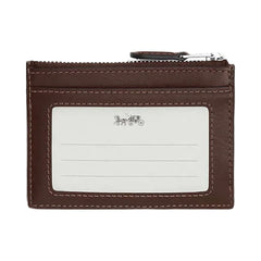 Coach Mini Id Skinny In Signature Jacquard Signature Jacquard-Silver-Oak-Maple