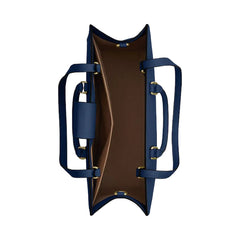 Coach Maggie Tote Bag Pebbled Leather-Gold-Deep Blue