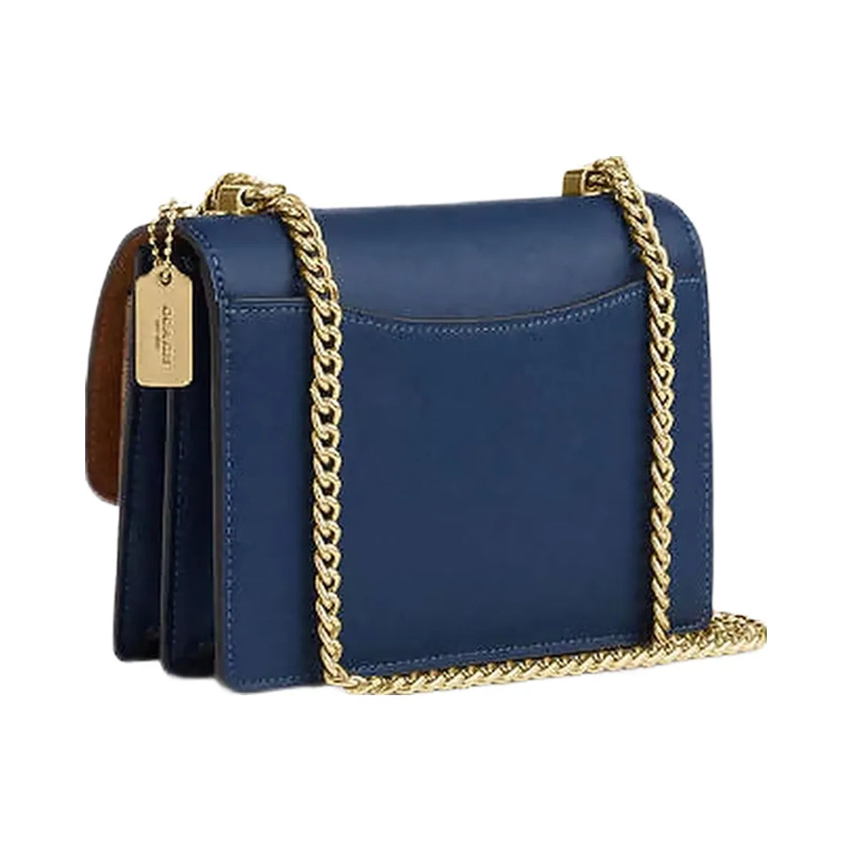 Coach Mini Klare Crossbody Bag In Signature Canvas Im-Deep Blue-Tan