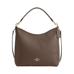 Coach Laurel Large Shoulder Bag Pebbled Leather-Gold-Dark Stone