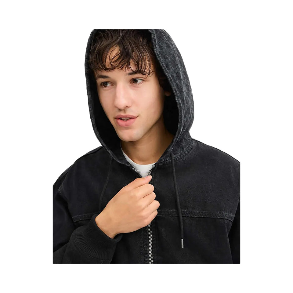 Coach Signature Denim Zip Jacket Black Wash