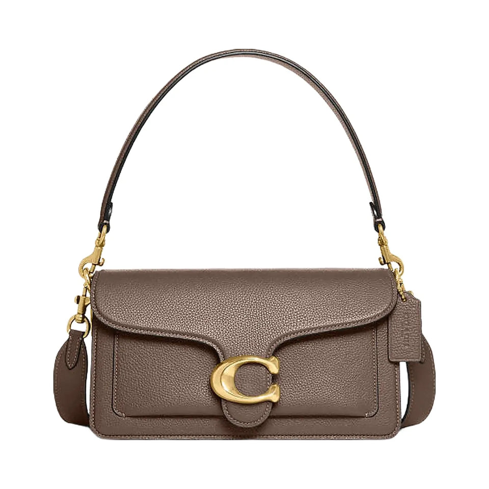 Coach Tabby Shoulder Bag 26 Polished Pebble Leather-Brass-Dark Stone