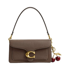 Coach Tabby Shoulder Bag 26 Polished Pebble Leather-Brass-Dark Stone