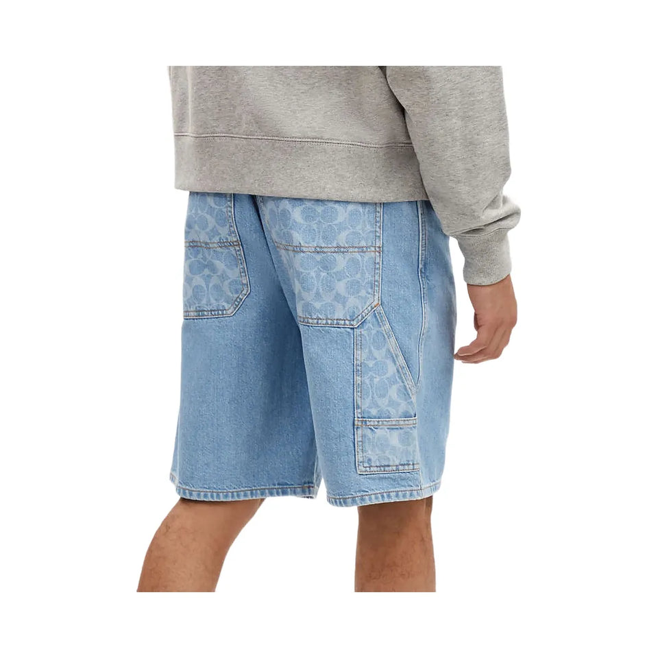 Coach Signature Denim Shorts Light Wash