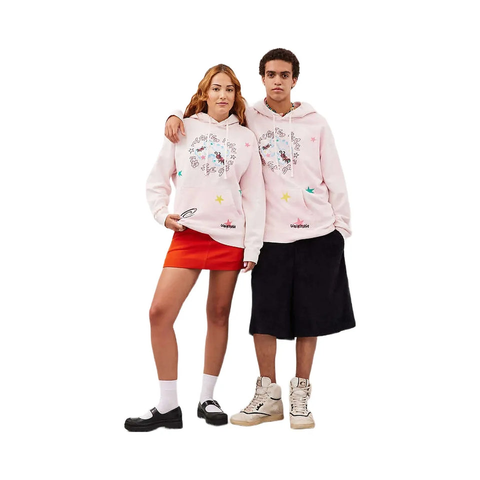 Coach Hoodie With Floated Here To See You Print Light Pink Multi