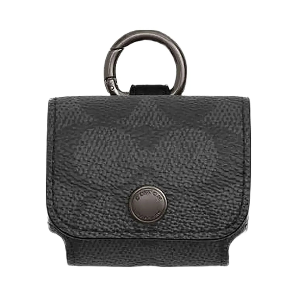Coach Large Wireless Earbud Pro Case In Signature Canvas Gunmetal-Charcoal