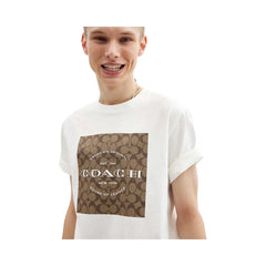 Coach Signature Square T-Shirt In Organic Cotton White