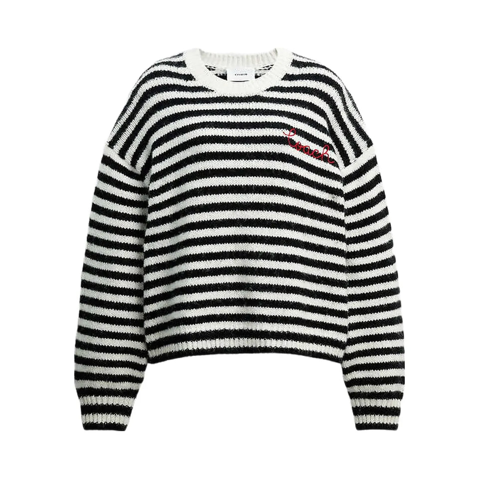 Coach Coach Striped Sweater Black-Cream
