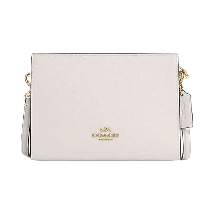 Coach Slim Crossbody Bag Pebbled Leather-Gold-Chalk