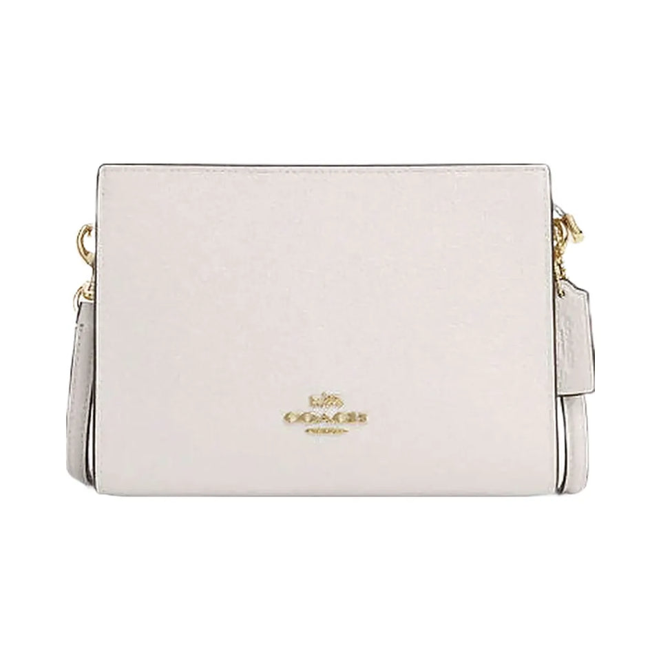 Coach Slim Crossbody Bag Pebbled Leather-Gold-Chalk