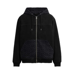 Coach Signature Denim Zip Jacket Black Wash