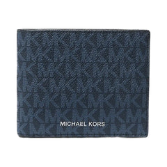 Michael Kors Cooper Logo Billfold Wallet With Passcase Admrl-Plblue