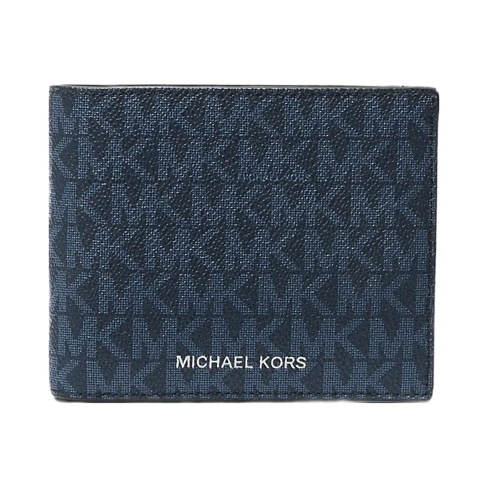 Michael Kors Cooper Logo Billfold Wallet With Passcase Admrl-Plblue