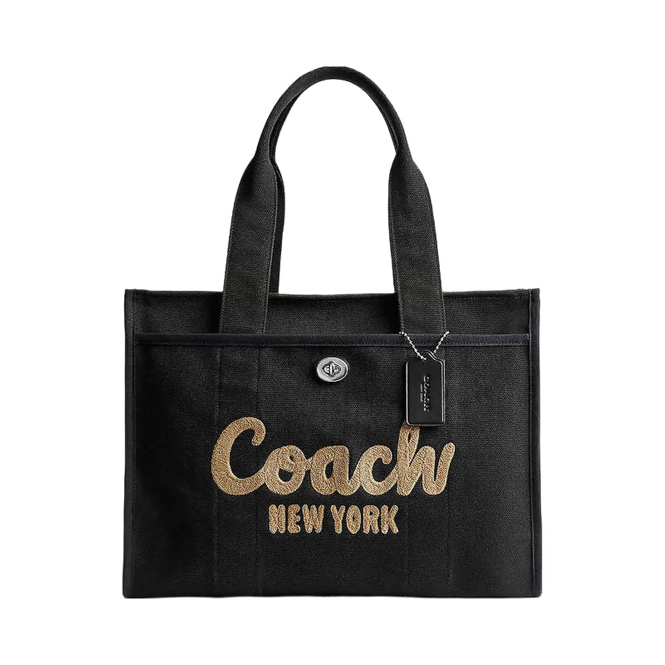 Coach Cargo Tote Bag 42 Canvas-Silver-Black