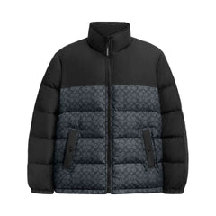 Coach Signature Down Jacket In Recycled Polyester Charcoal Signature