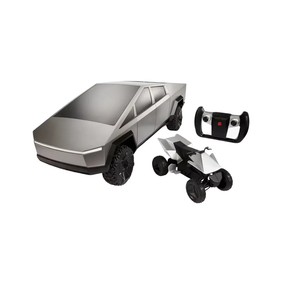 Hot Wheels x Tesla Cybertruck 1:10 Scale RC Car (2021 Version w/ Cyberquad)