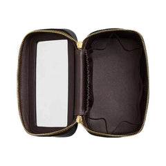 Coach Cosmetic Case In Signature Canvas Signature Canvas-Gold-Walnut-Black