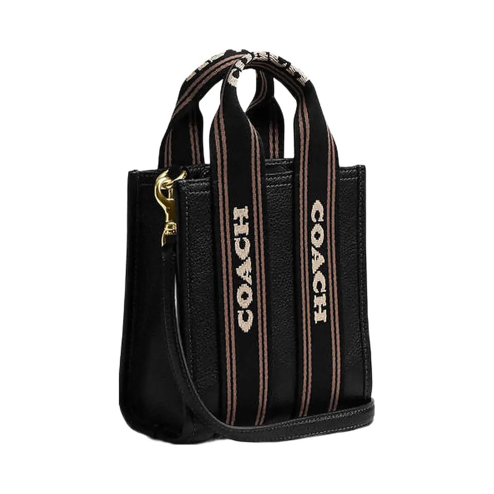 Coach Smith Mini Tote Bag Pebbled Leather-Gold-Black Multi