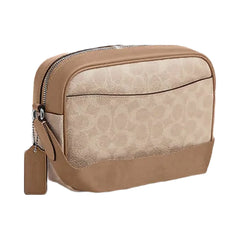 Coach Jamie Camera Bag In Signature Canvas With Stripe Signature Canvas-Silver-Sand-Taupe