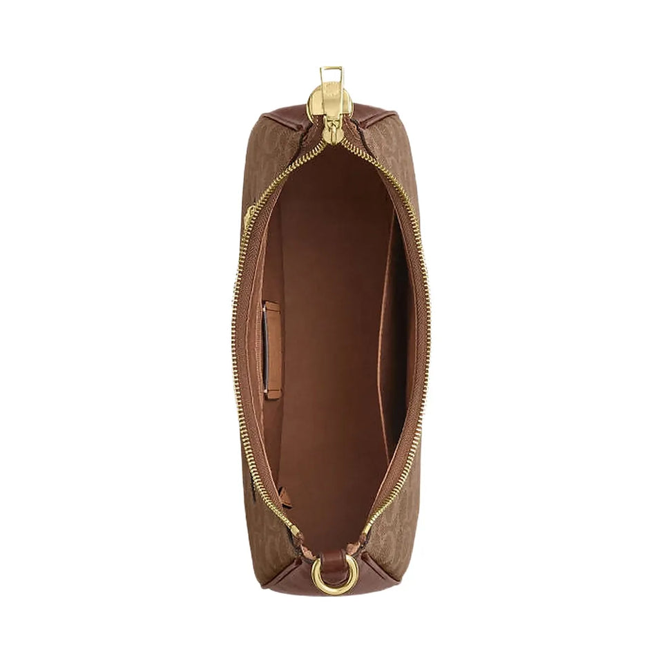 Coach Teri Hobo Bag In Signature Canvas Signature Canvas-Gold-Tan-Brown