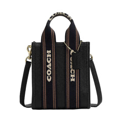 Coach Smith Mini Tote Bag Pebbled Leather-Gold-Black Multi