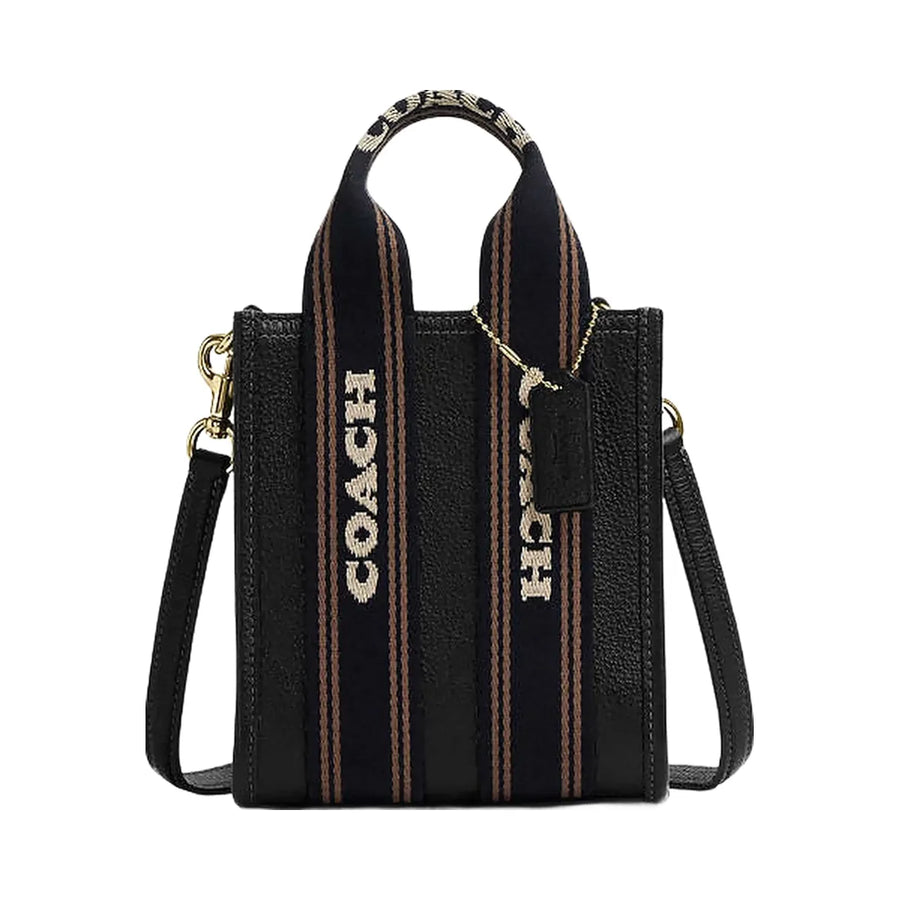 Coach Smith Mini Tote Bag Pebbled Leather-Gold-Black Multi