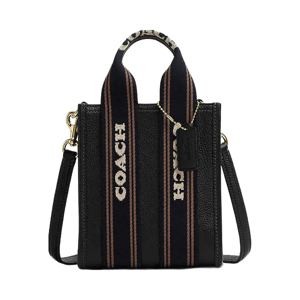 Coach Smith Mini Tote Bag Pebbled Leather-Gold-Black Multi