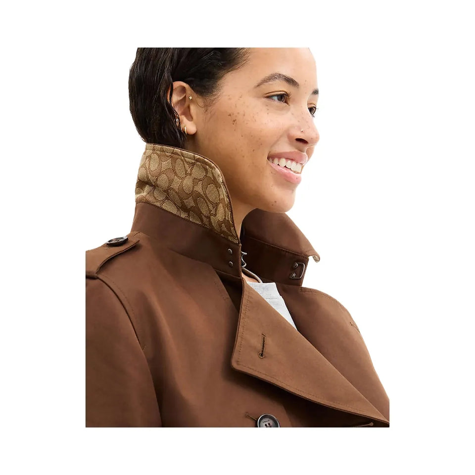 Coach Mid Trench Chocolate Brown