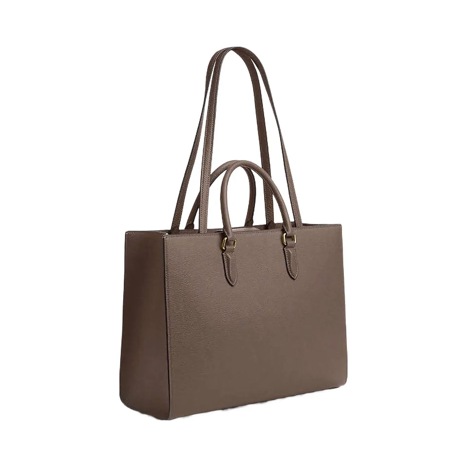 Coach Maggie Tote Bag Pebbled Leather-Gold-Dark Stone
