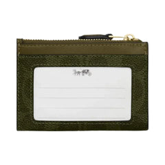 Coach Mini Skinny Id Case In Signature Canvas Signature Canvas-Gold-Olive