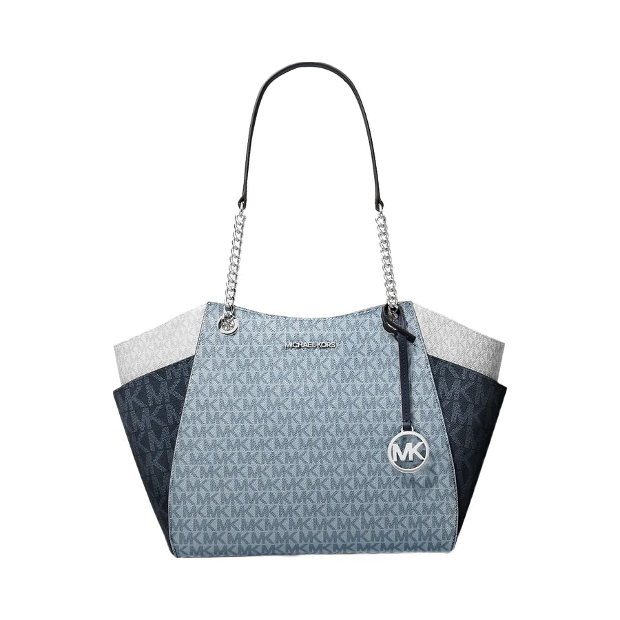 Michael Kors Jet Set Large Color-Block Signature Logo Shoulder Bag Admirl Multi