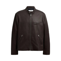Coach Leather Racer Jacket Burnt Espresso