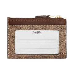 Coach Mini Skinny Id Case In Signature Canvas Signature Canvas-Gold-Tan-Brown