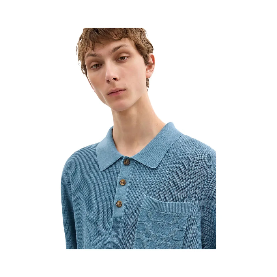Coach Knit Polo Washed Blue
