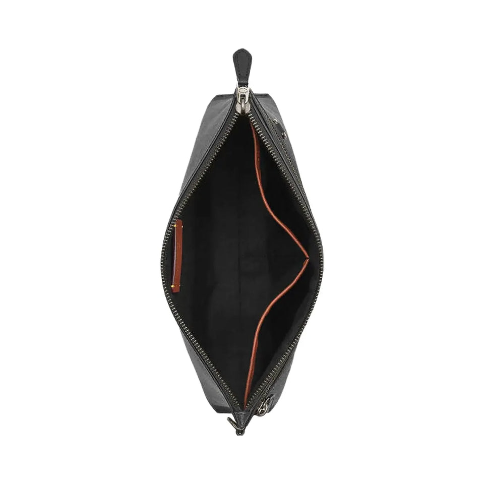 Coach Carry All Pouch In Signature Canvas Signature Canvas-Gunmetal-Charcoal-Black
