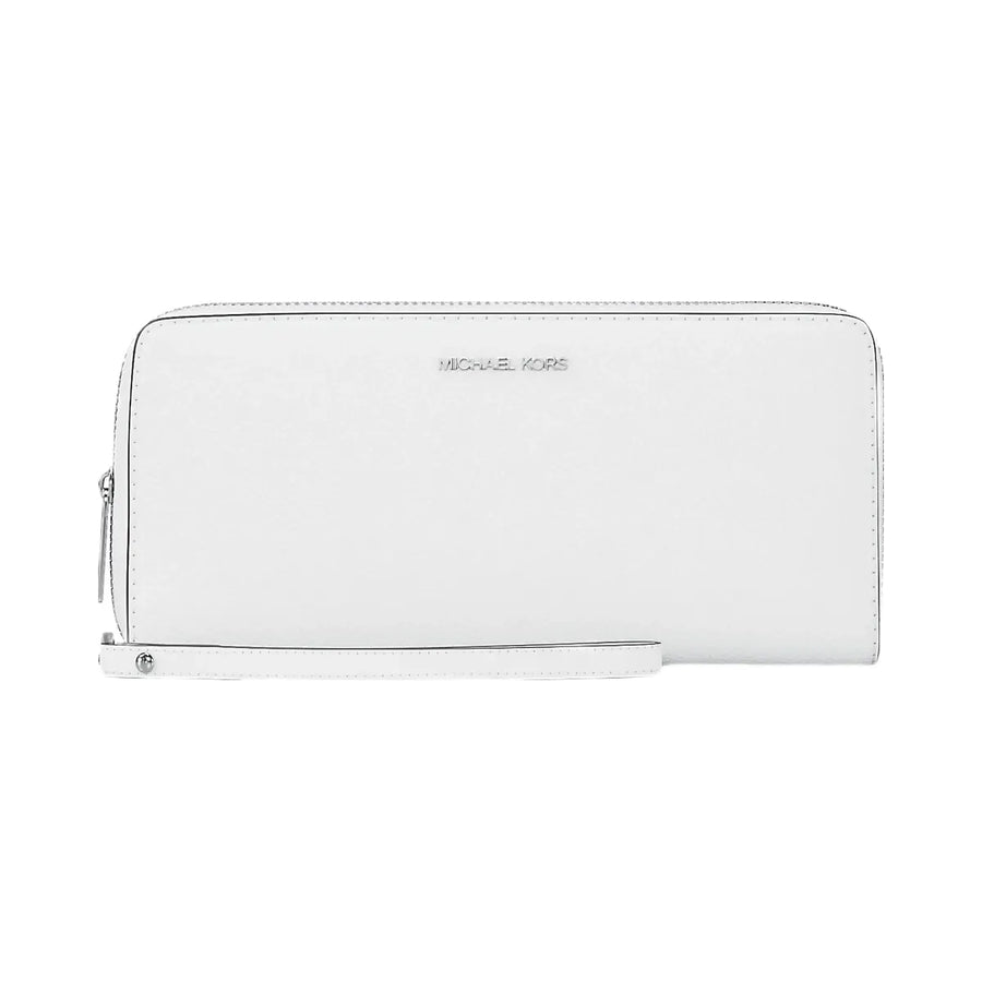 Michael Kors Large Pebbled Leather Continental Wallet Optic White