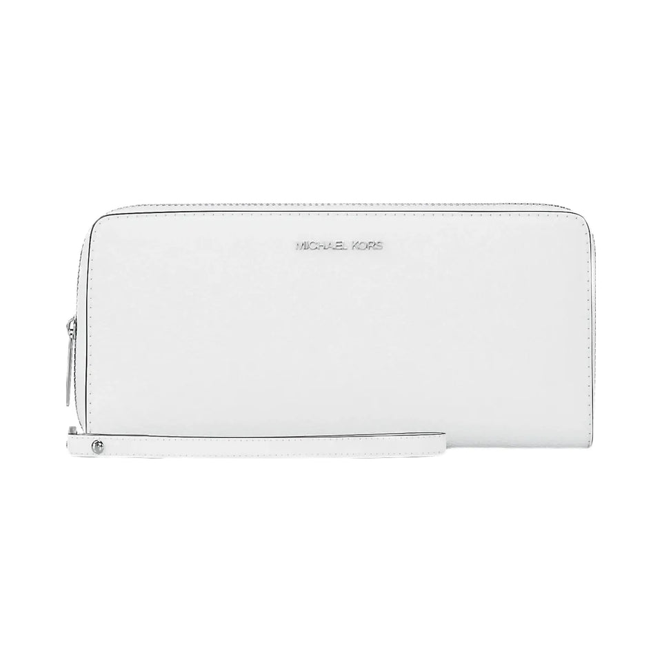 Michael Kors Large Pebbled Leather Continental Wallet Optic White