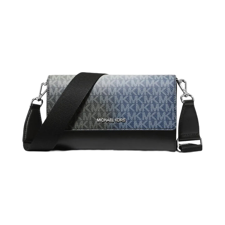 Michael Kors Jet Set Large Ombre Signature Logo Crossbody Bag Black Combo