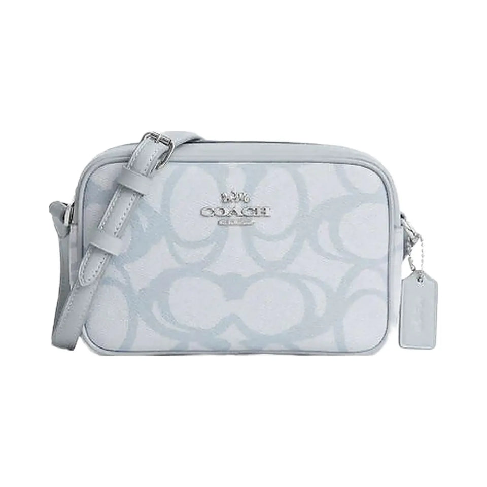 Coach Mini Jamie Camera Bag In Sketch Signature Canvas Signature Canvas-Silver-Ice Blue