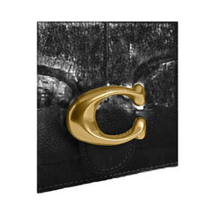 Coach Tabby Shoulder Bag 26 Polished Pebble Leather-Brass-Black