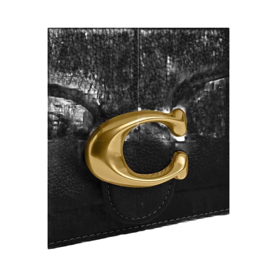 Coach Tabby Shoulder Bag 26 Polished Pebble Leather-Brass-Black