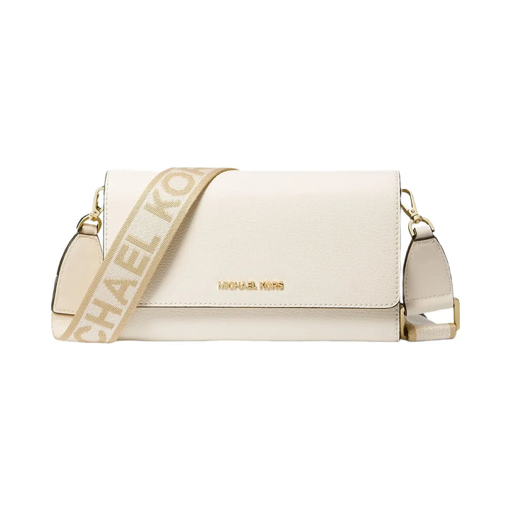 Michael Kors Jet Set Large Leather Crossbody Bag Lt Cream