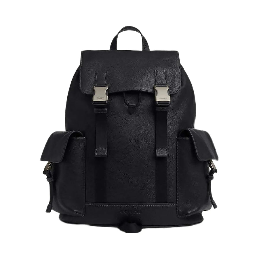 Coach Clark Backpack Pebbled Leather-Gunmetal-Black