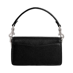 Coach Tabby Bag 12 Polished Pebble Leather-Silver-Black